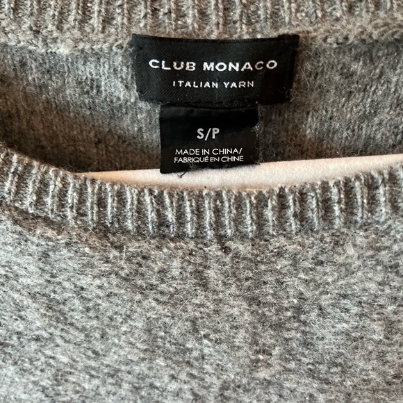 Club Monaco Women's Wool Nylon Silk Chunky Italian Yarn Sweater Dress Gray sz S - Picture 4 of 7